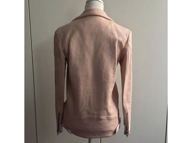 American Retro chaqueta bomber de cuero Rosa 