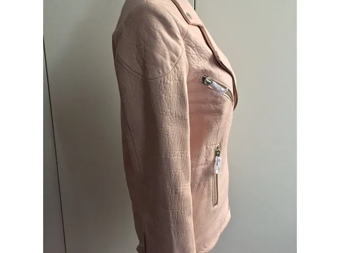 American Retro chaqueta bomber de cuero Rosa 
