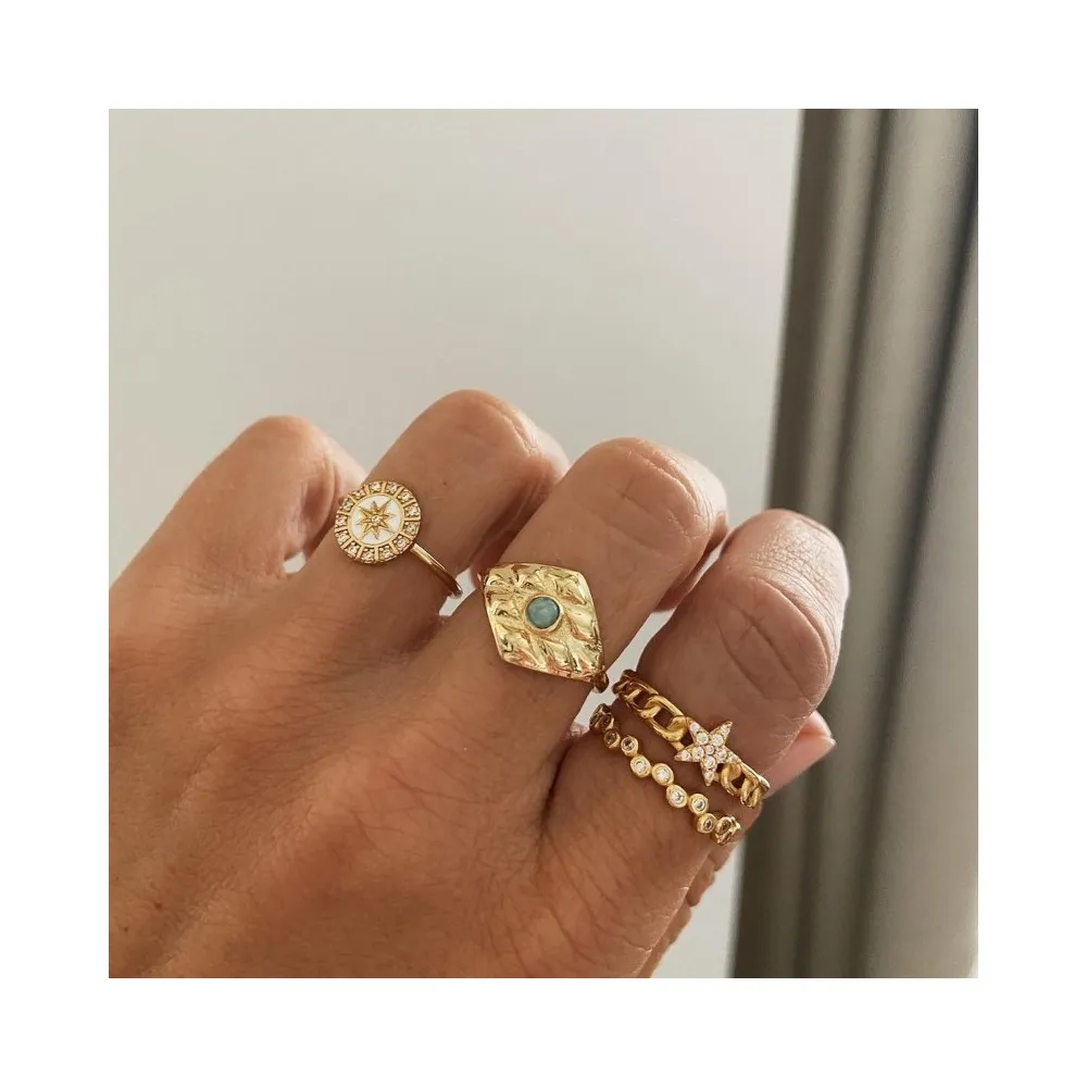 Anillo Glow Blanco Oro