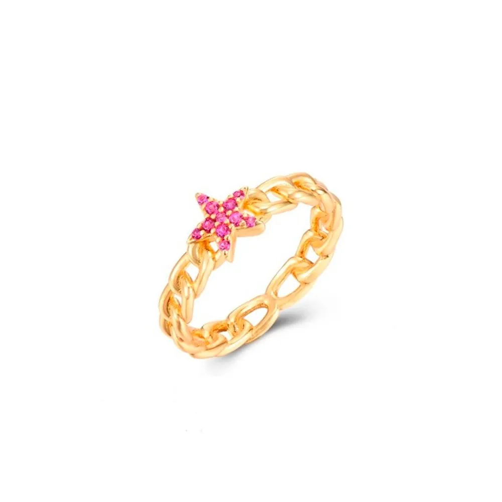Anillo Links Star Rubi Oro