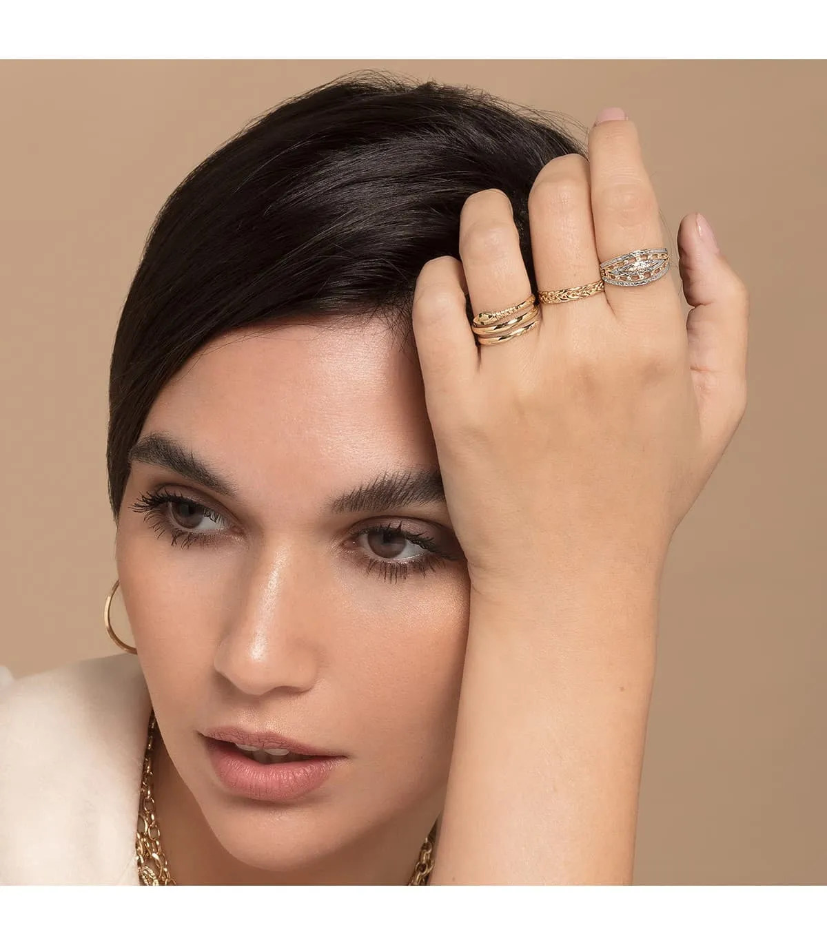 Anillo Oro amarillo 18K Trenza