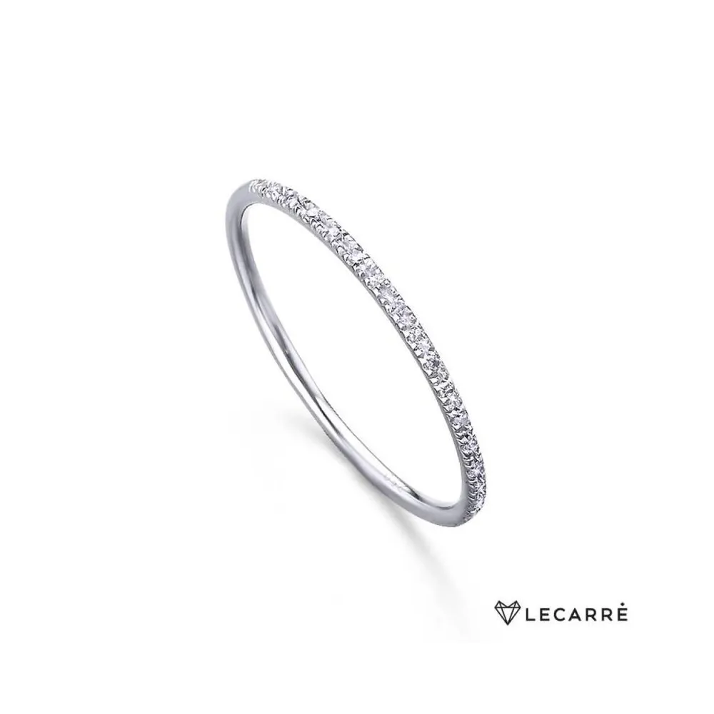 Anillo oro blanco 18K con diamantes 0,040 quilates HSI