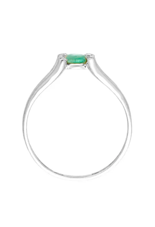 ANILLO ORO BLANCO 18K CON ESMERALDA Y CIRCONITAS 308_031FBE