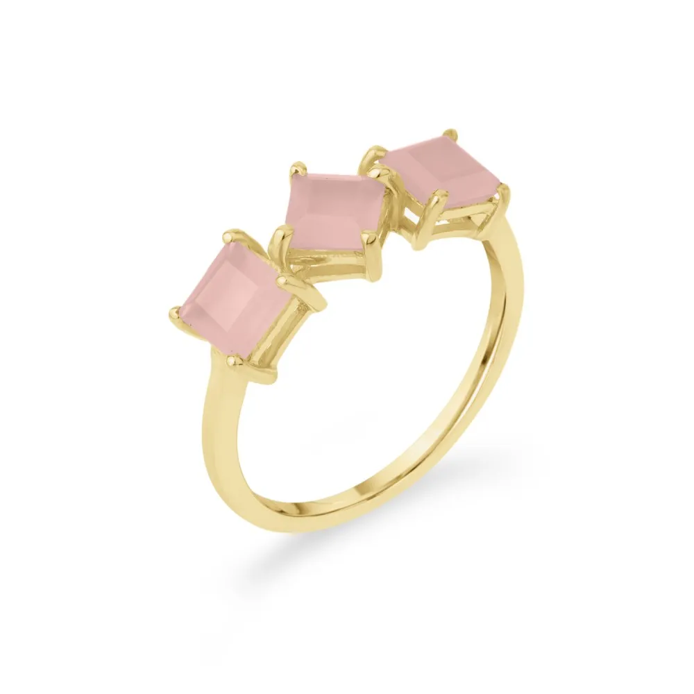 Anillo Vivien Cuarzo Rosa Oro