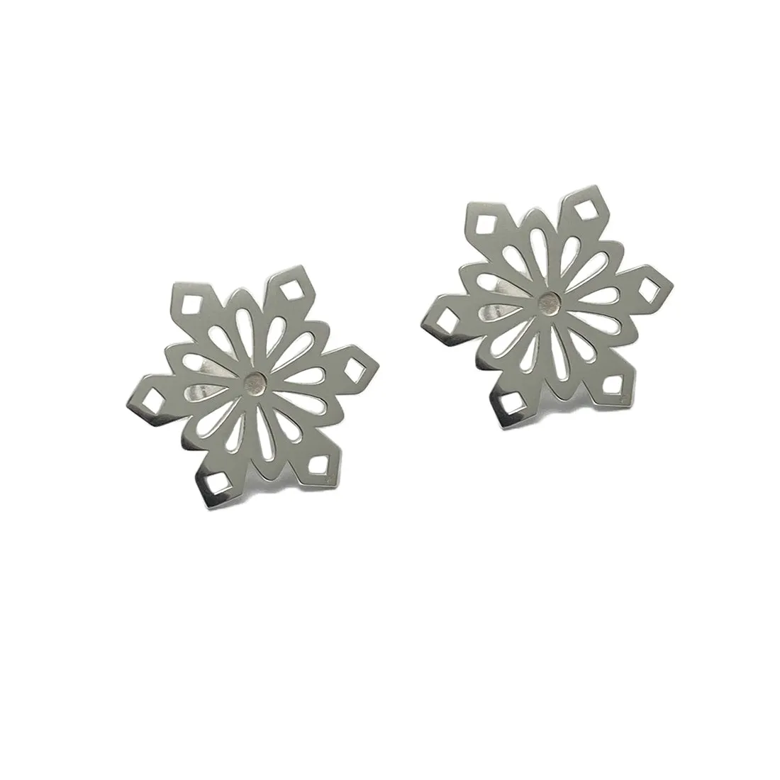 Aretes Copos de Nieve Plata