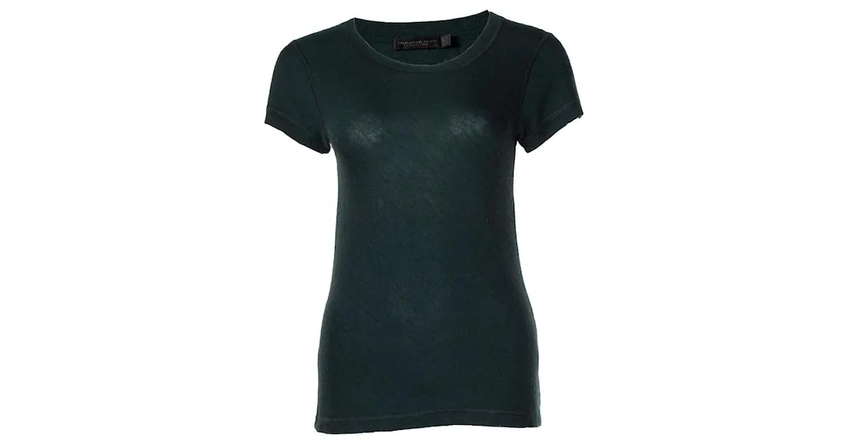 Autre Marque Donna Karan, top tejido de manga corta Verde 