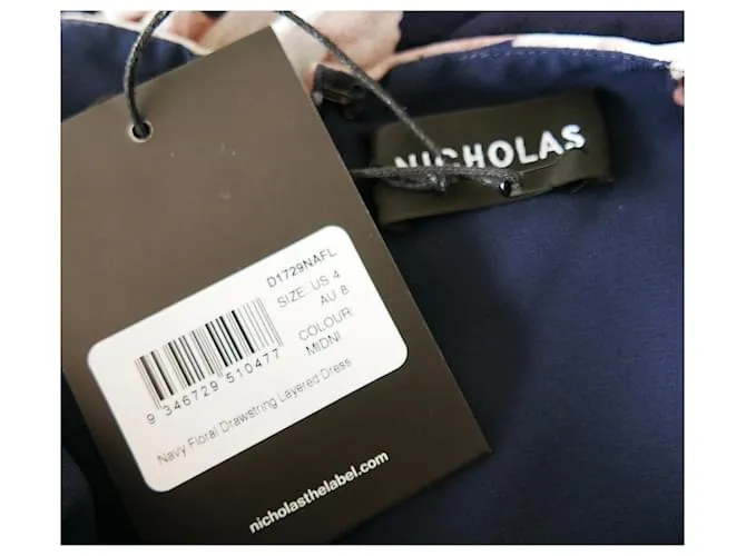 Autre Marque Vestido con cordón floral en capas de Nicholas Navy Azul marino 
