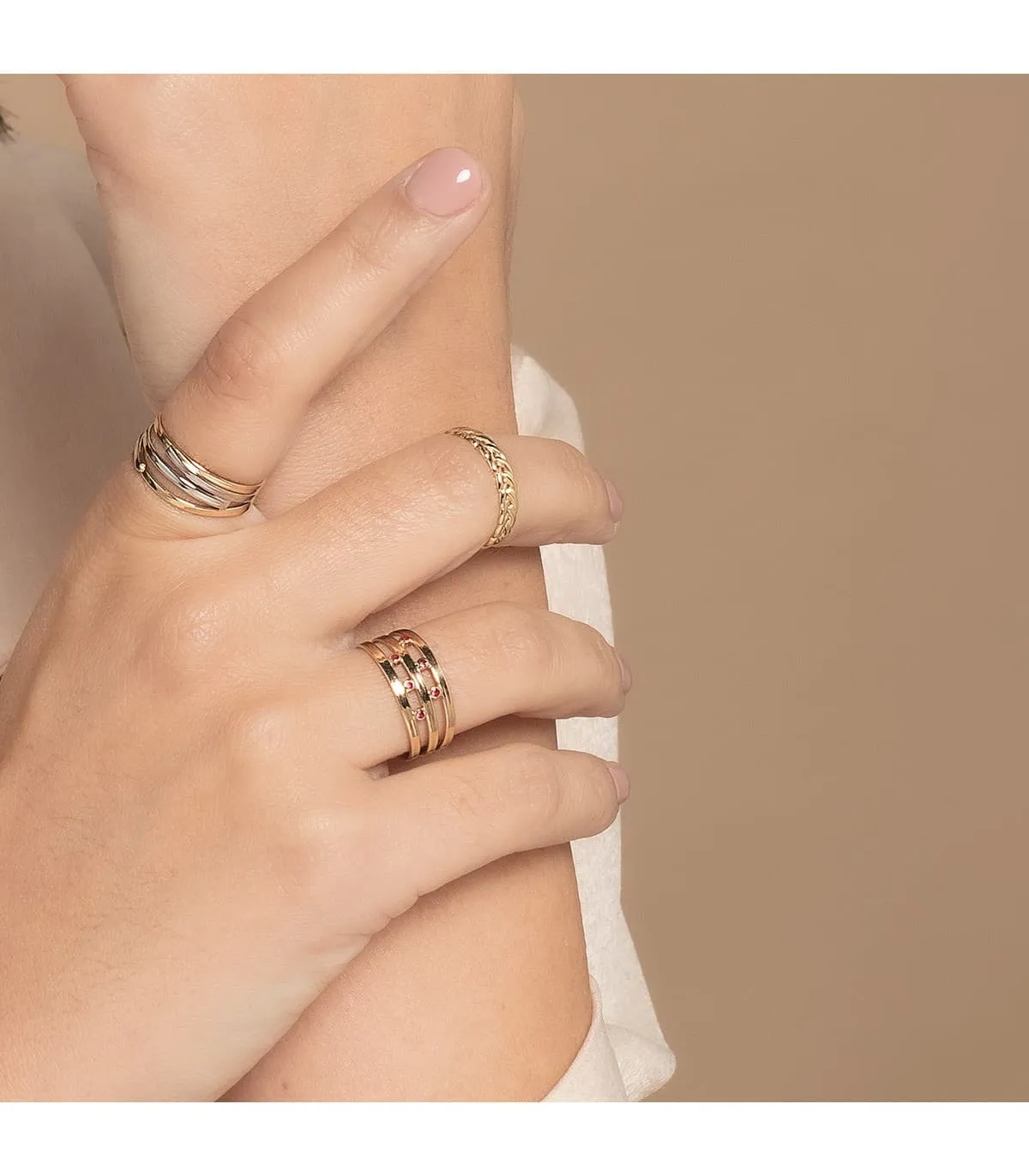 Bague Or jaune 18K Tresse