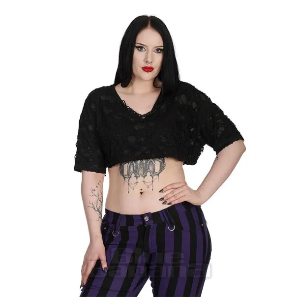 Banned Encaje Winslow Top Corto (Negro)