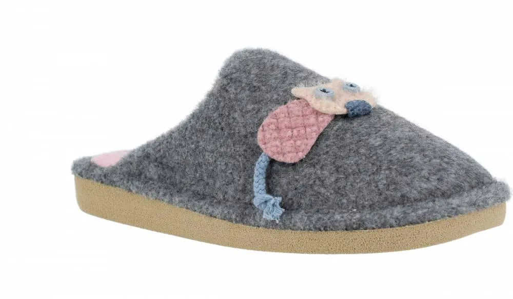 BEREVERE ZAPATILLAS DE CASA GRIS GATO LANA