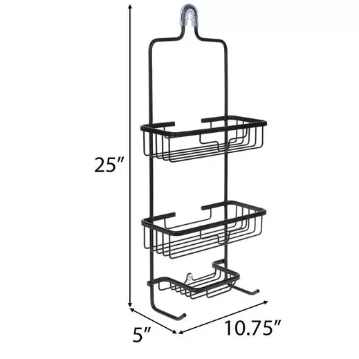 BLACK  3TIER ALUMINUM SHOWER CADDY