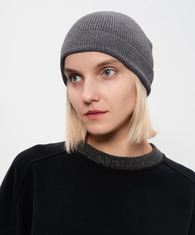 Brunello Cucinelli Gray cap with cashmere