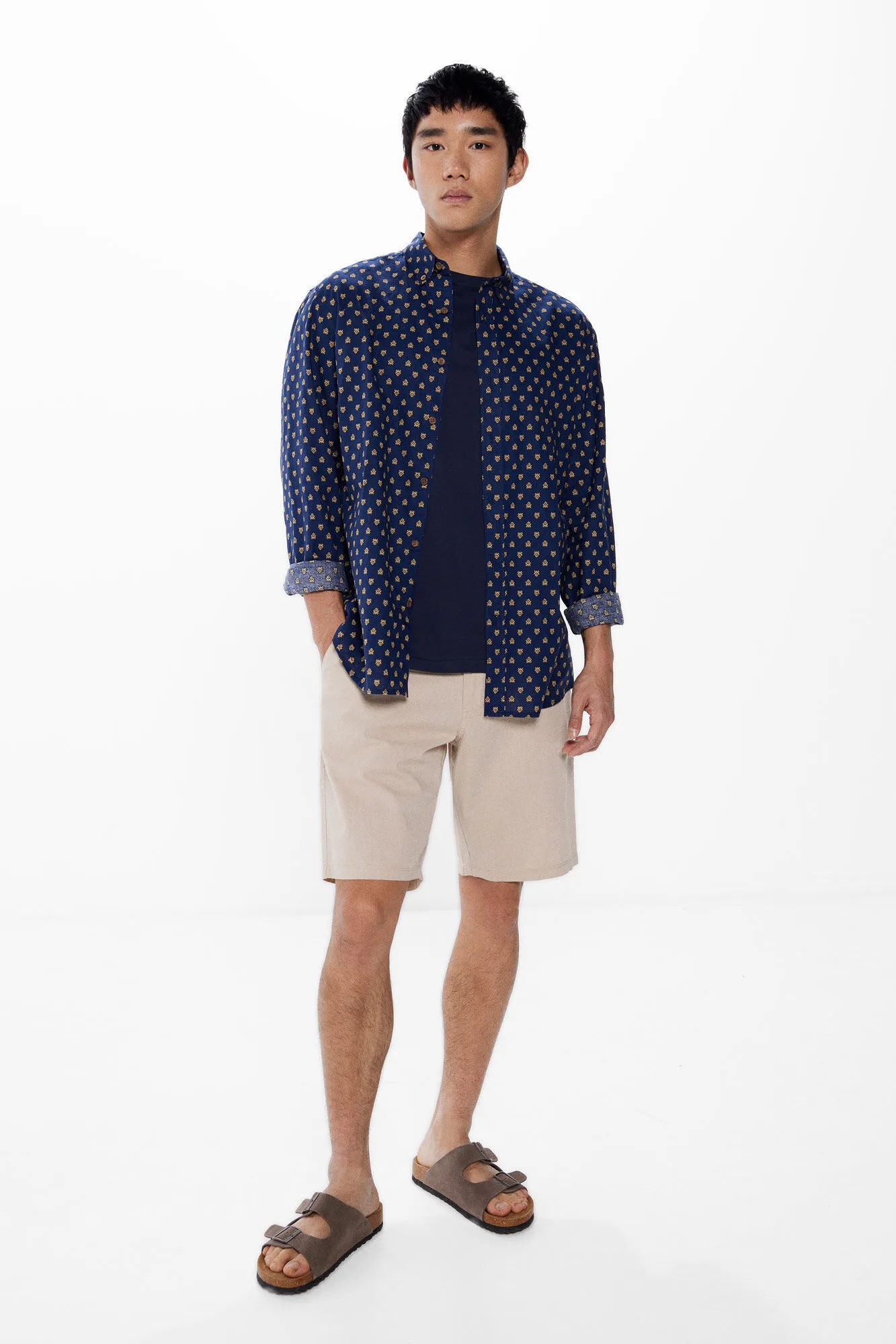 Camisa lino estampada