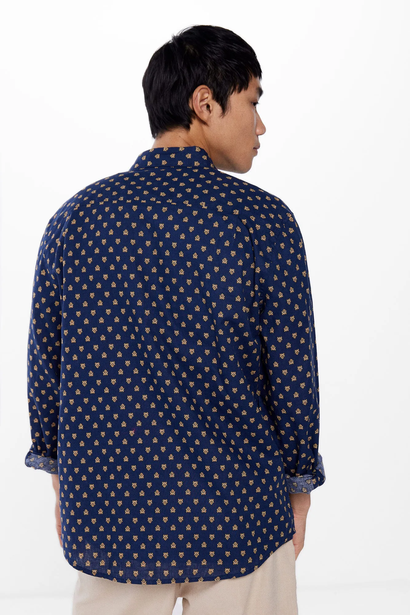 Camisa lino estampada