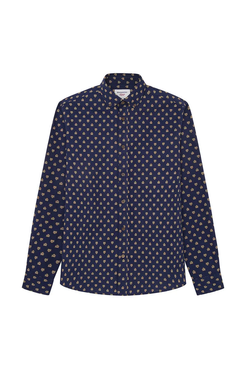 Camisa lino estampada
