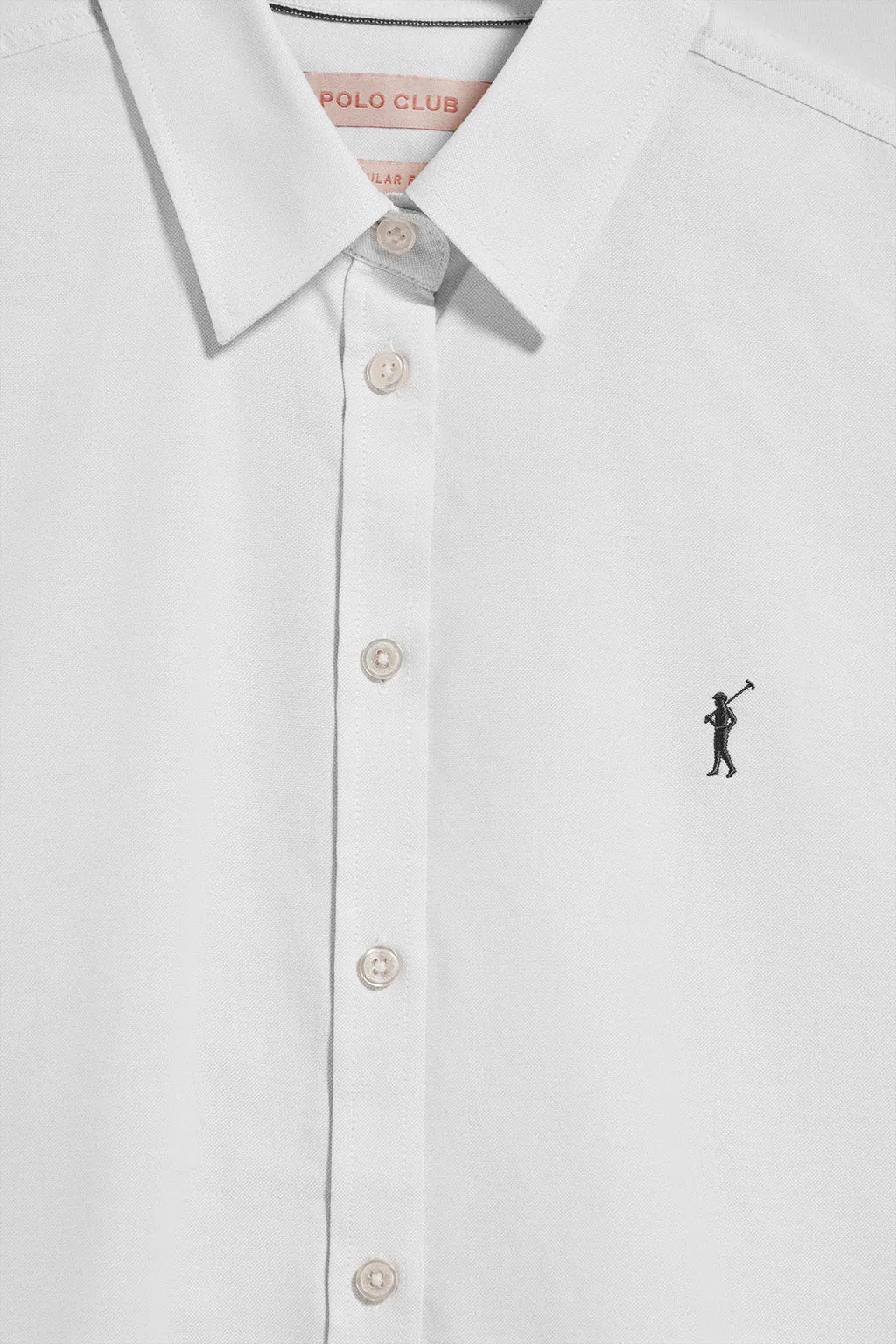 Camisa oxford blanca con logo bordado Rigby Go