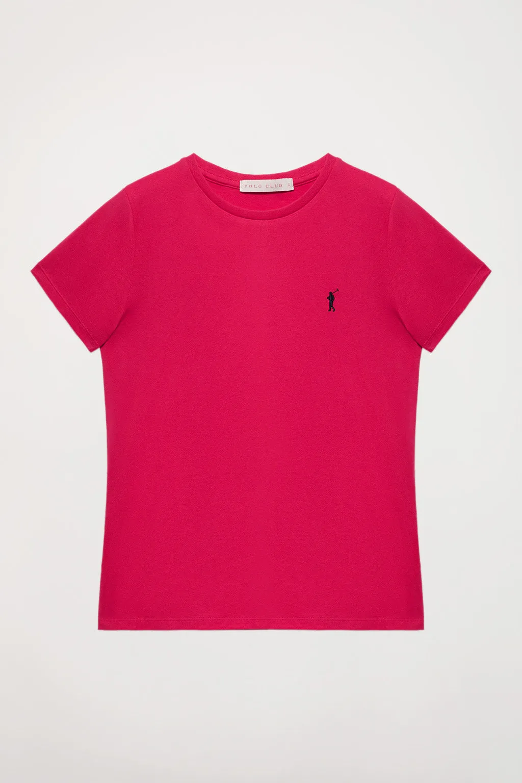 Camiseta básica fucsia de manga corta con logo Rigby Go