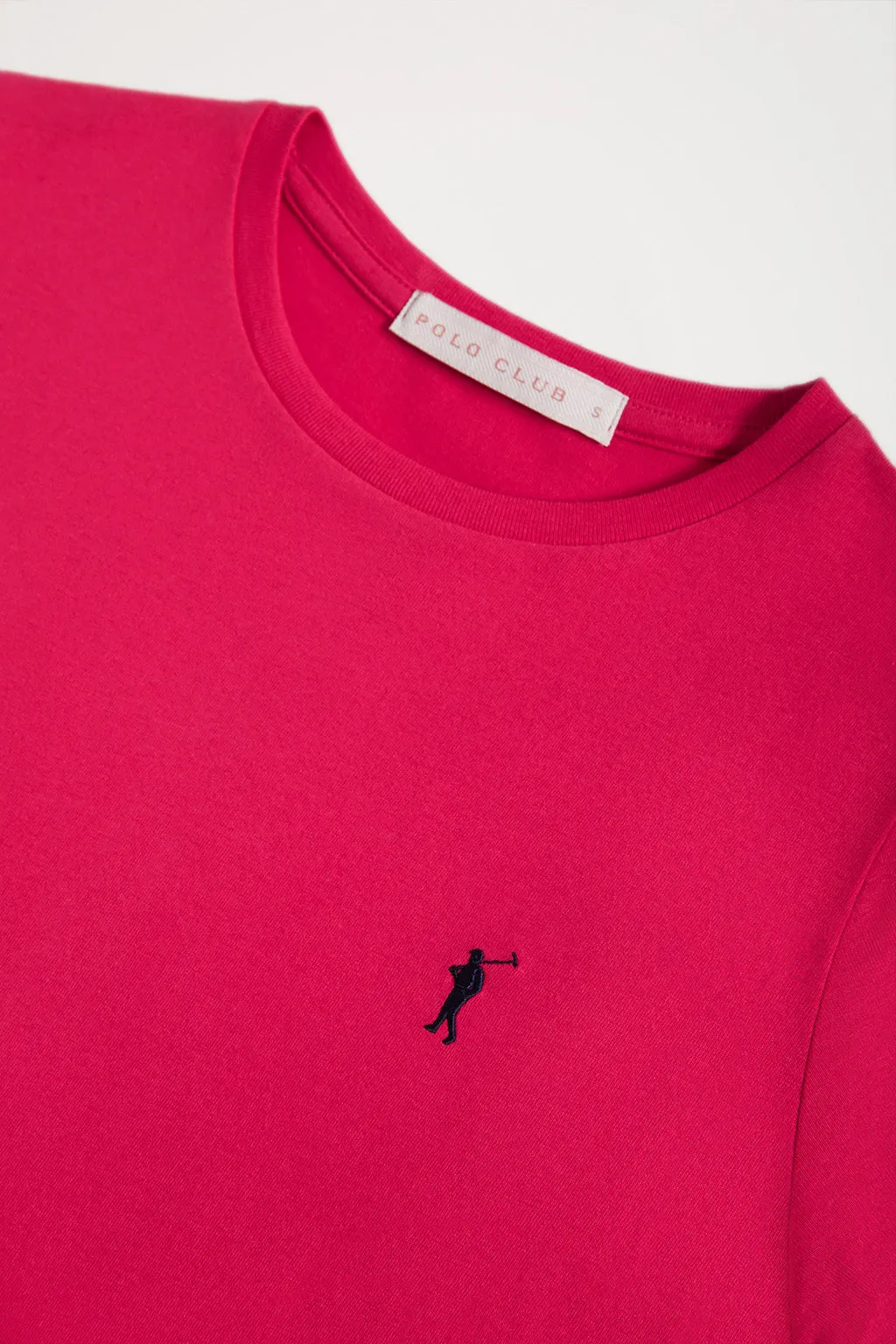 Camiseta básica fucsia de manga corta con logo Rigby Go