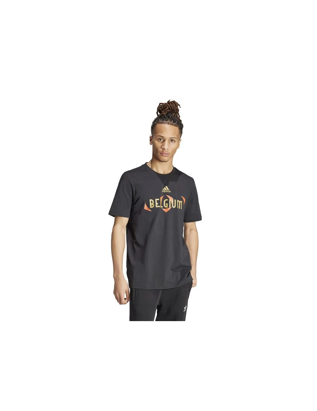 Camiseta de Fútbol adidas UEFA EURO24 Belgica Hombre Negro