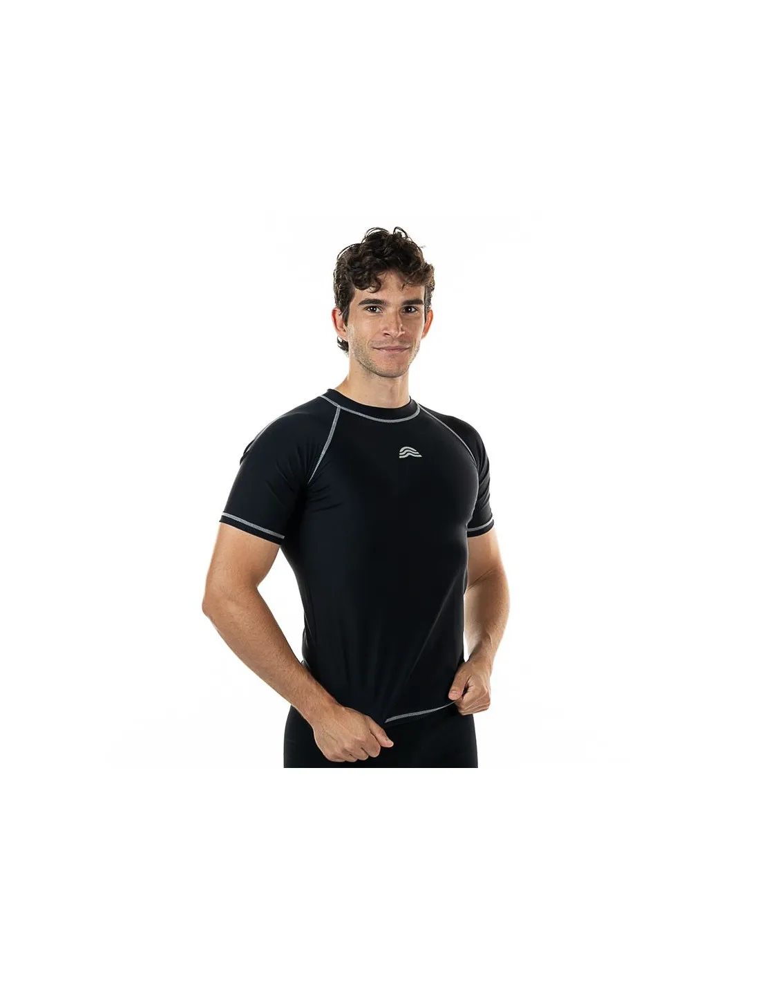 Camiseta de Natación Aquarapid Uv Hombre Negro