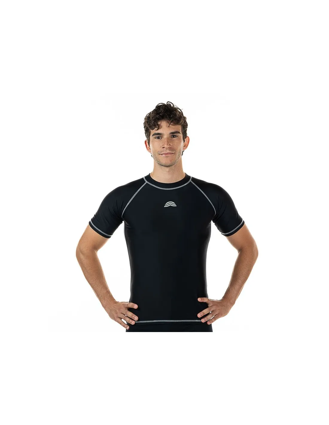 Camiseta de Natación Aquarapid Uv Hombre Negro