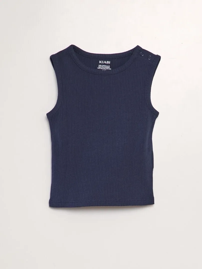 CAMISETA DE TIRANTES LISA DE CANALé  AZUL MARINO