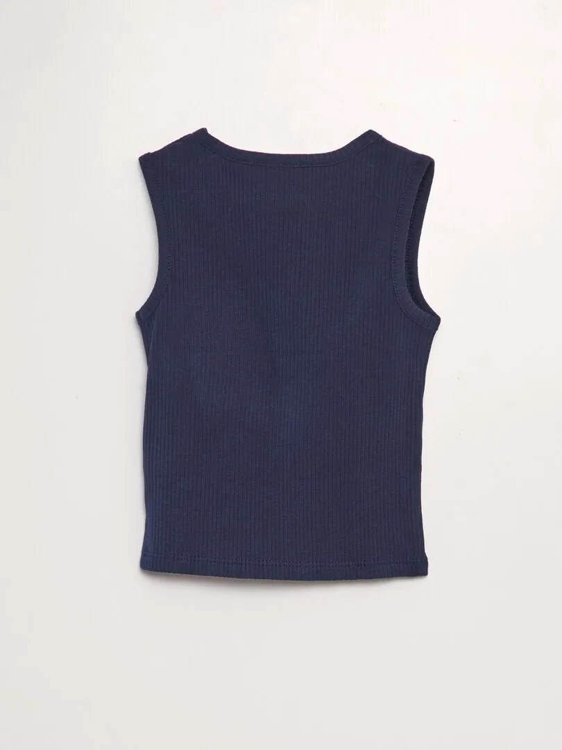 CAMISETA DE TIRANTES LISA DE CANALé  AZUL MARINO