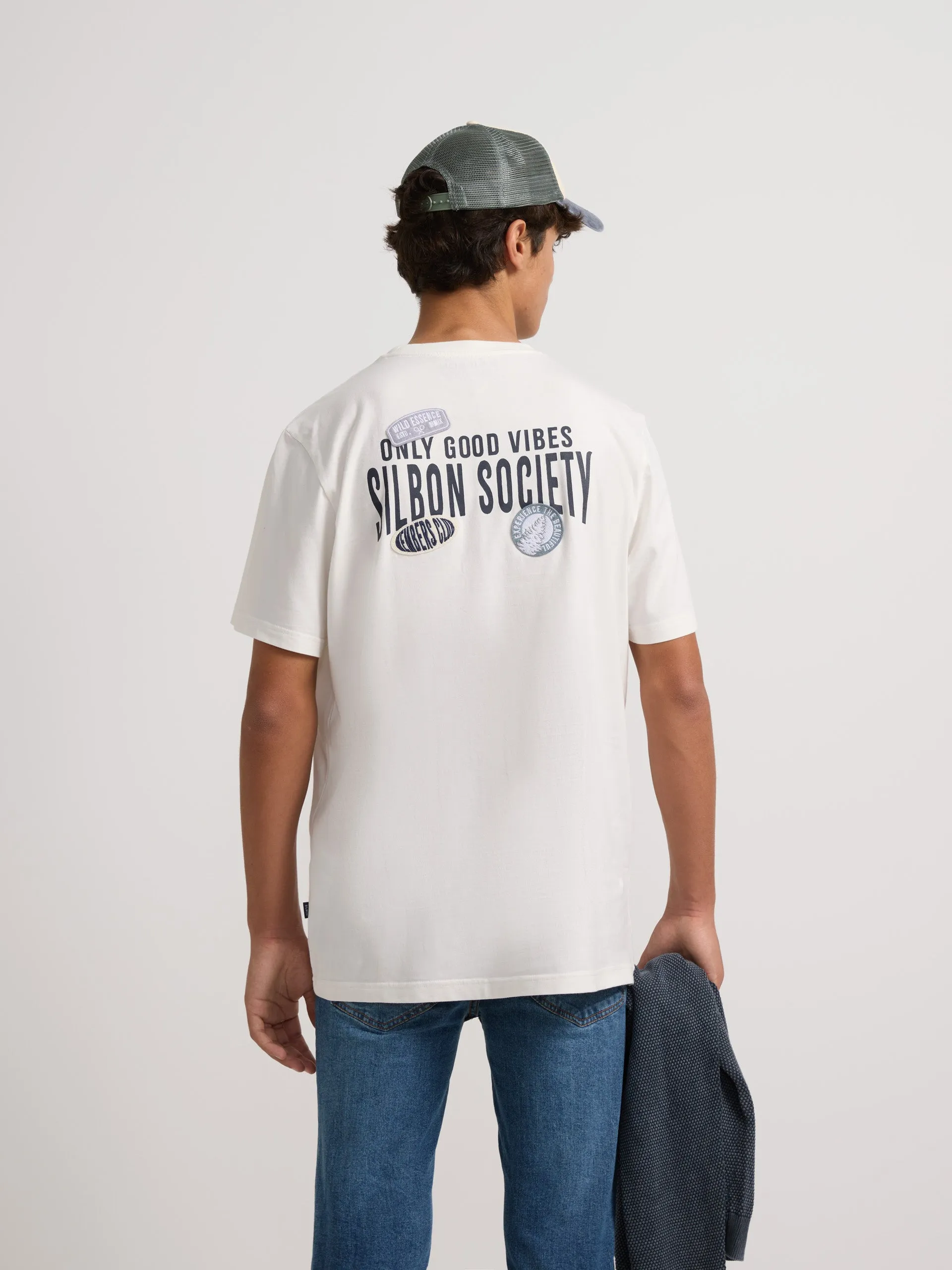 Camiseta silbon society crema