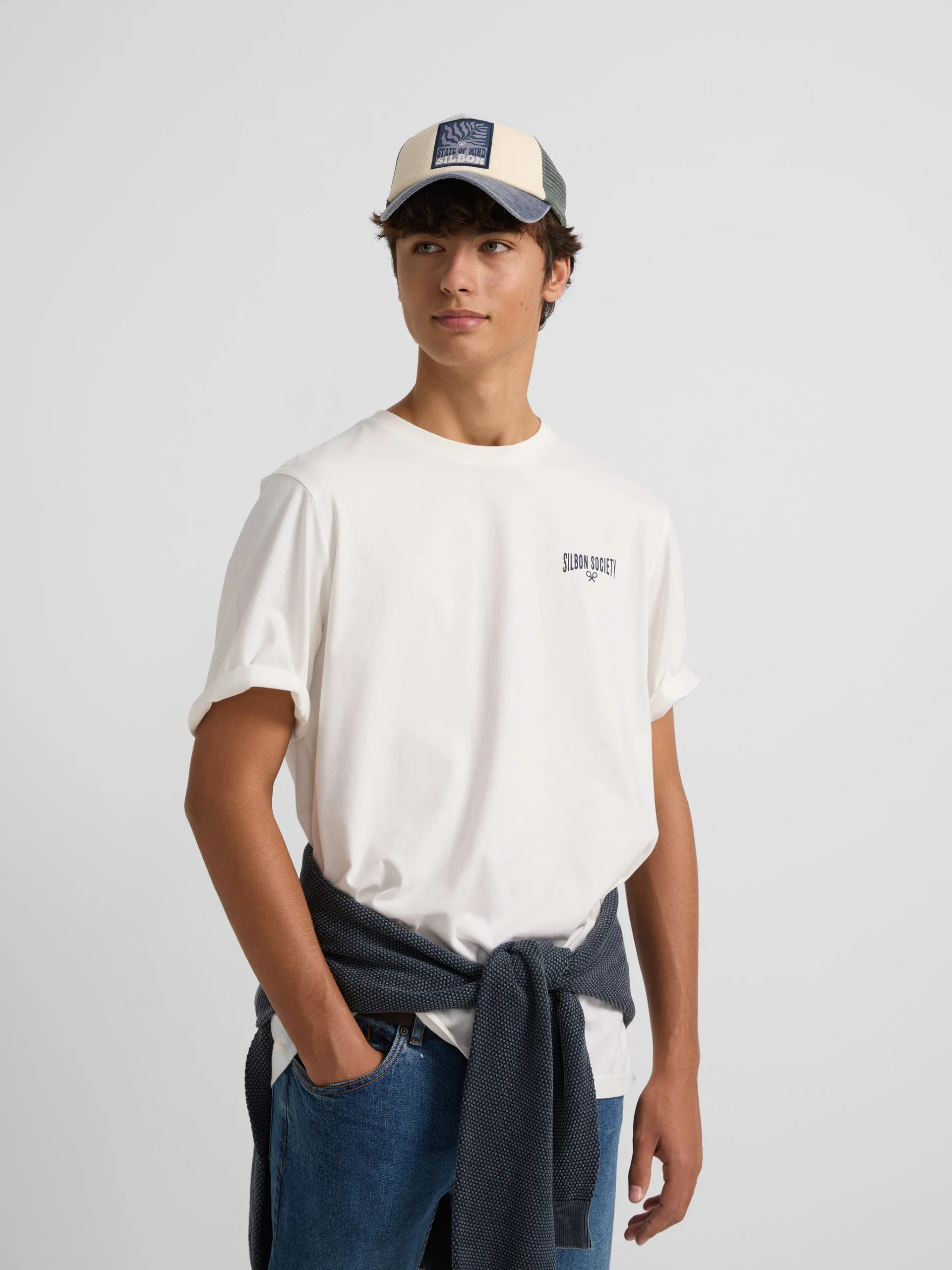 Camiseta silbon society crema