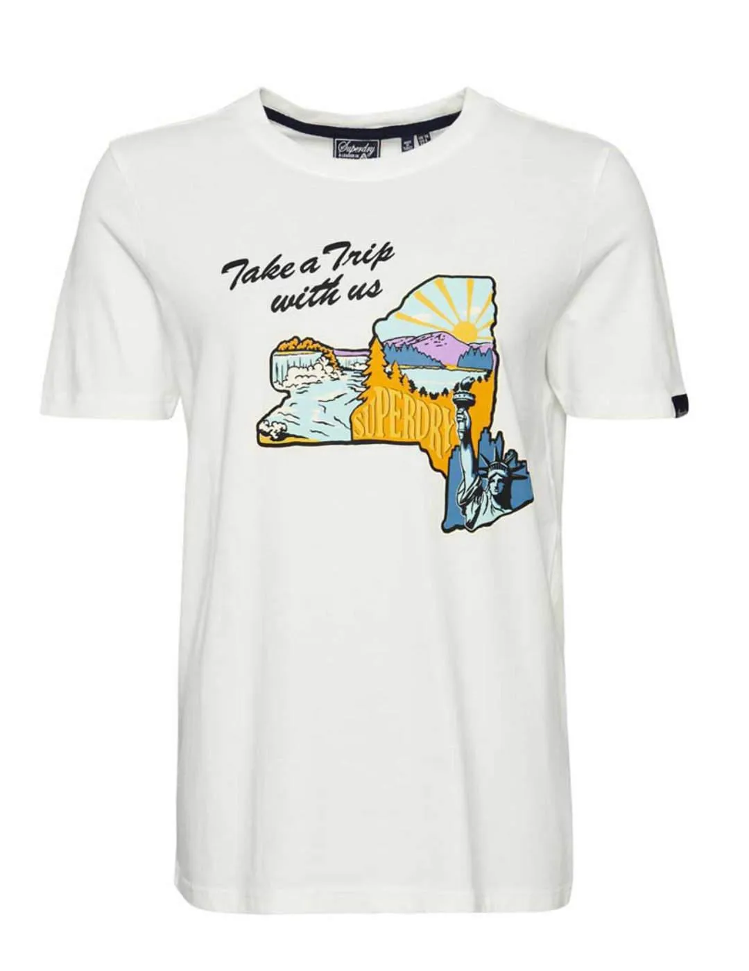 CAMISETA SUPERDRY VINTAGE TRAVEL BLANCA DE MUJERB