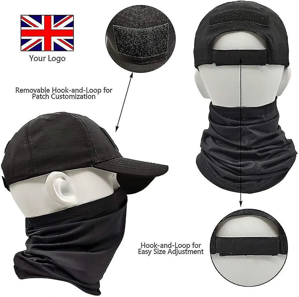 Camo Hats For Men With Cooling Neck Gaiter Baseball Caps Face Scarf Mask Army