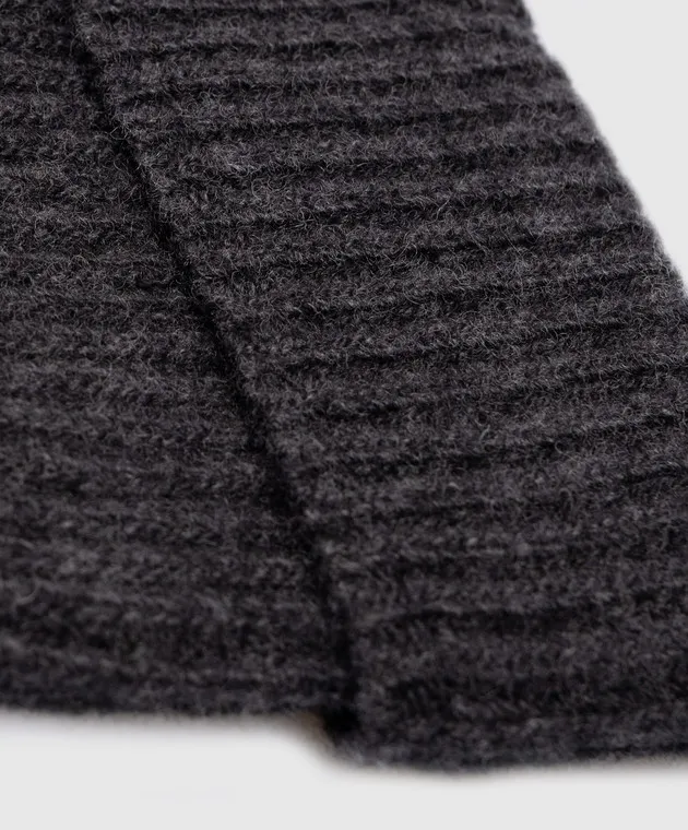 Canali Gray cap made of wool and cashmere