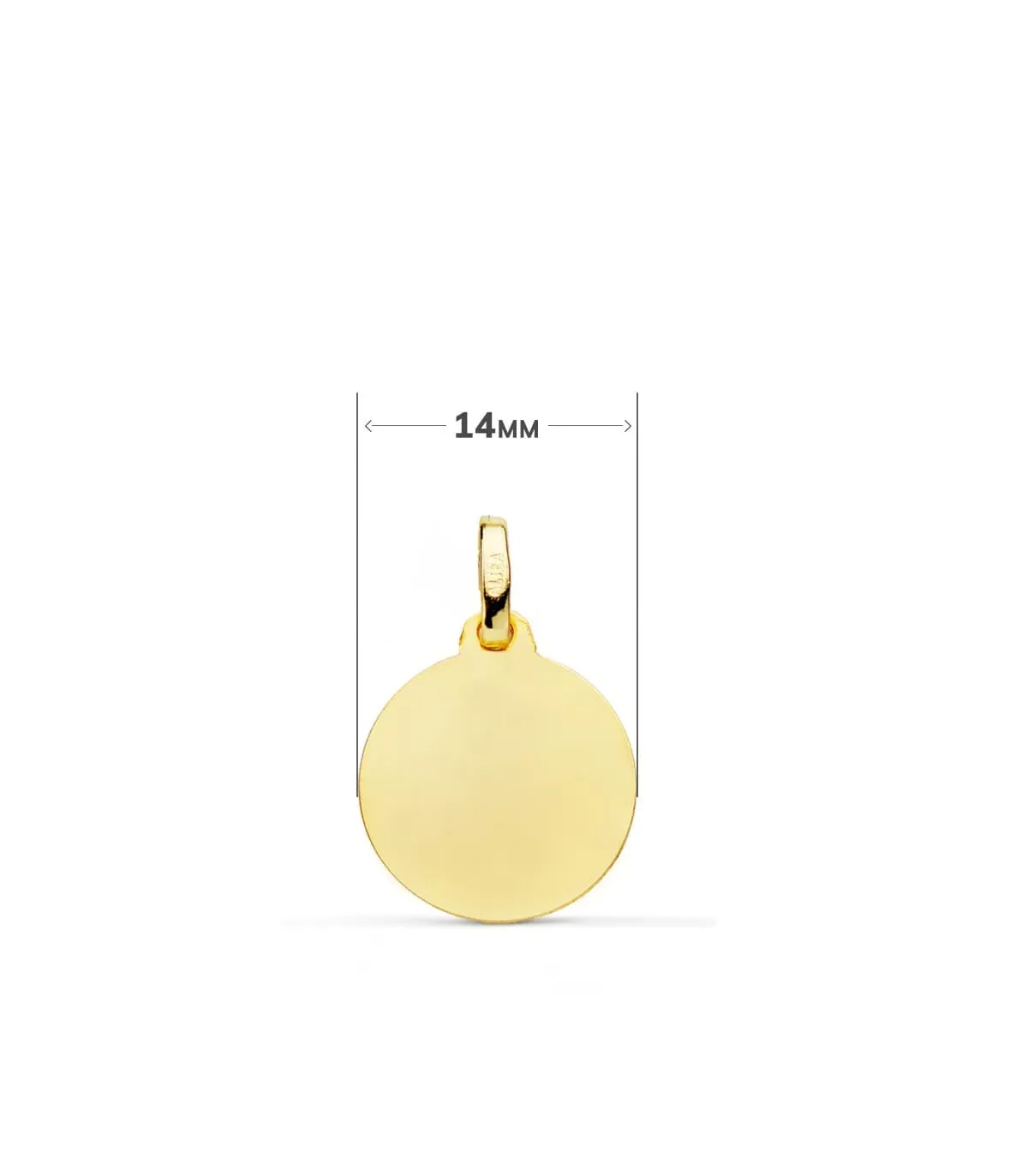 Chapa Redonda Oro 18K 14mm Bisel