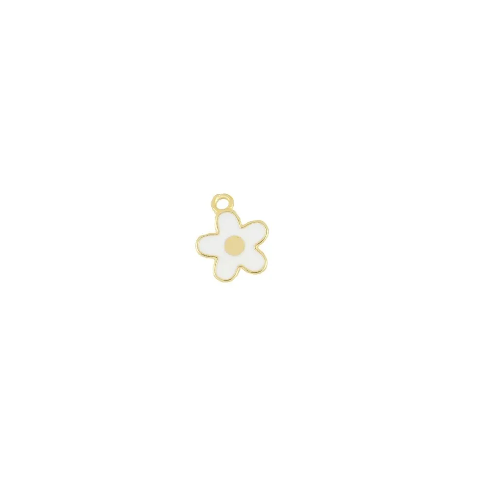 Charm Flor Blanca Oro