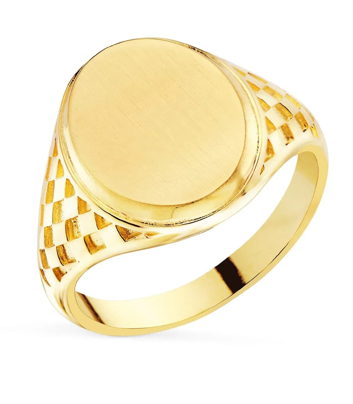 Chevalière Homme Or Jaune 18K losanges