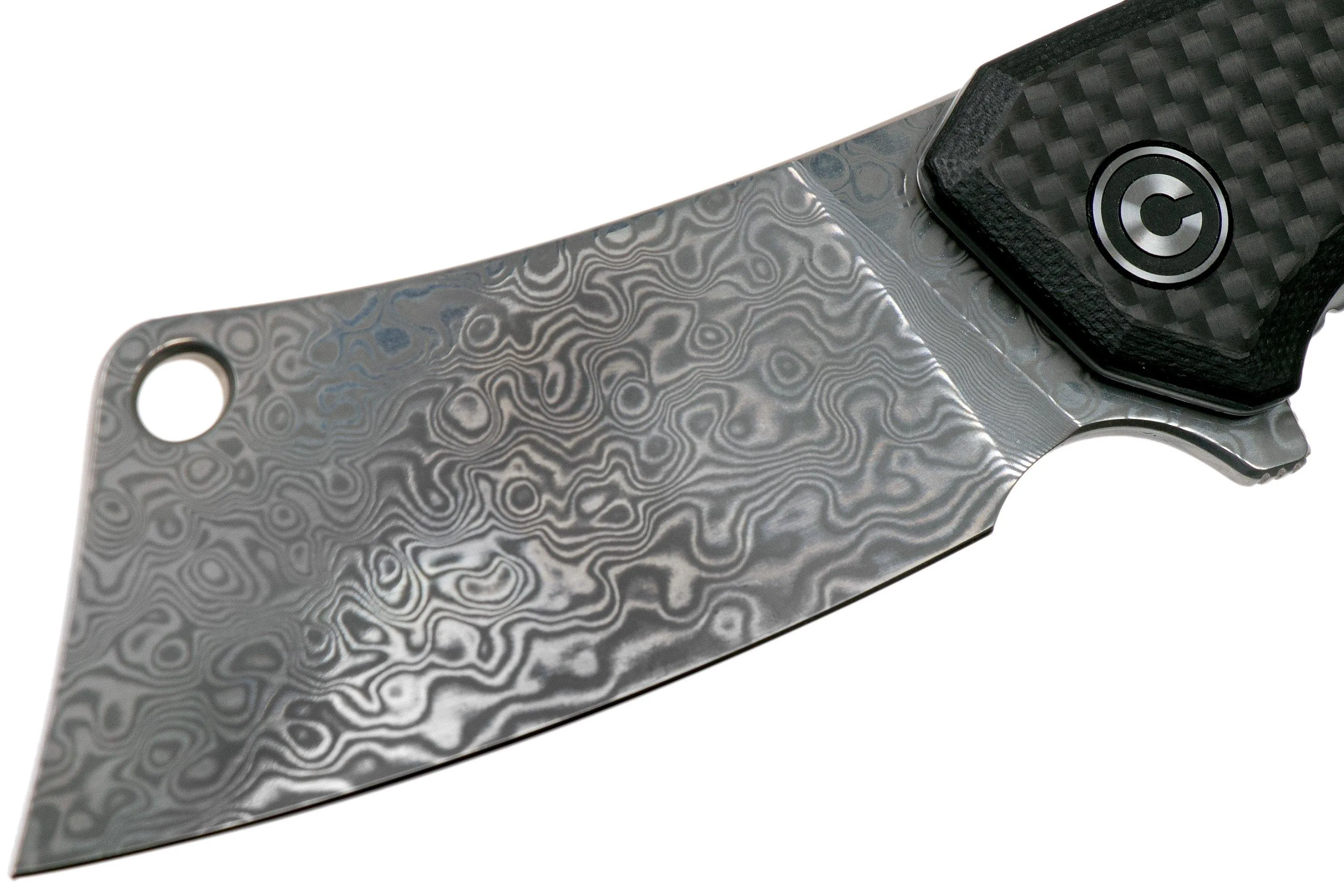 CIVIVI MINI MASTODON C2011DS1 DAMASCUS, CARBON FIBRE & BLACK G10 NAVAJA