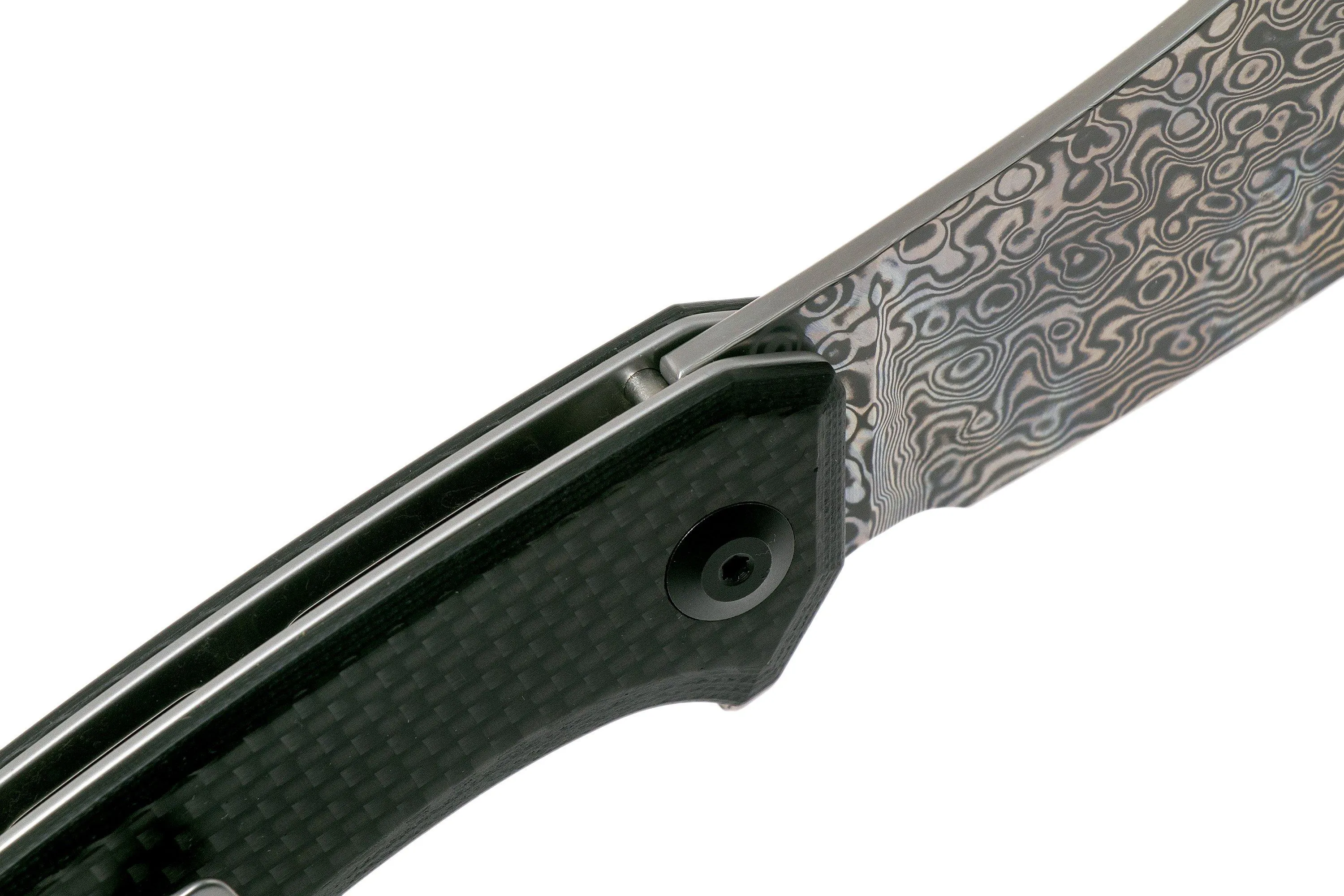 CIVIVI MINI MASTODON C2011DS1 DAMASCUS, CARBON FIBRE & BLACK G10 NAVAJA