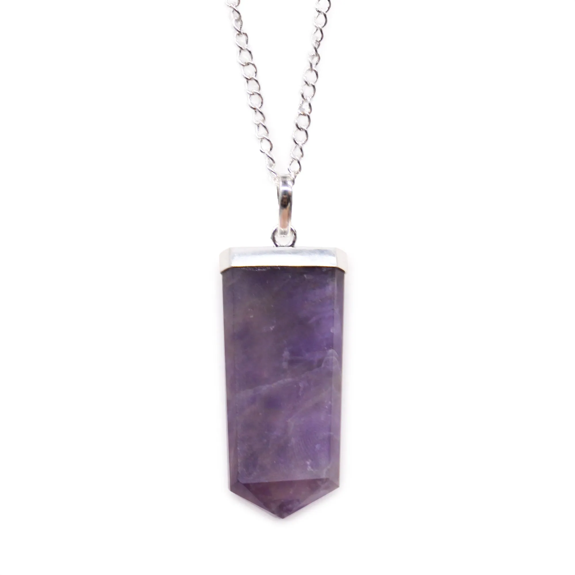 Colgante de Punto Clásico de Piedras Preciosas AMATISTA
