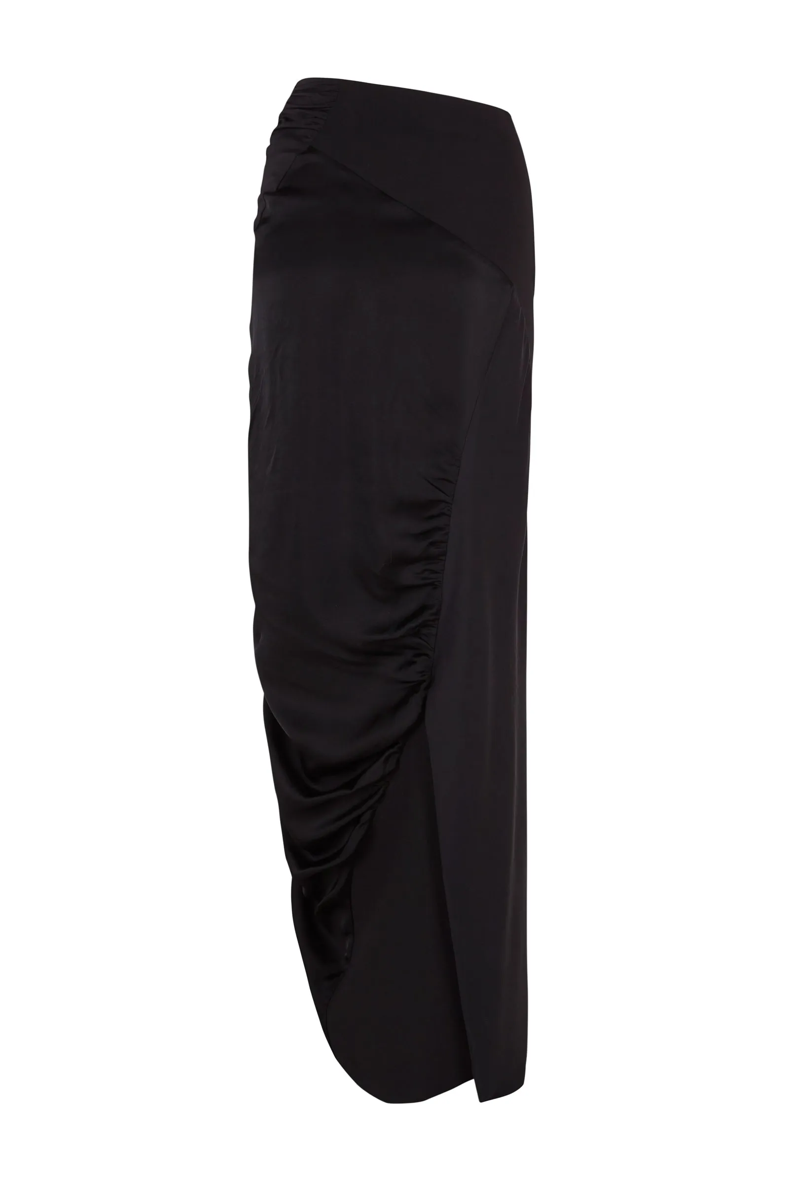 Collage, long black patchwork skirt