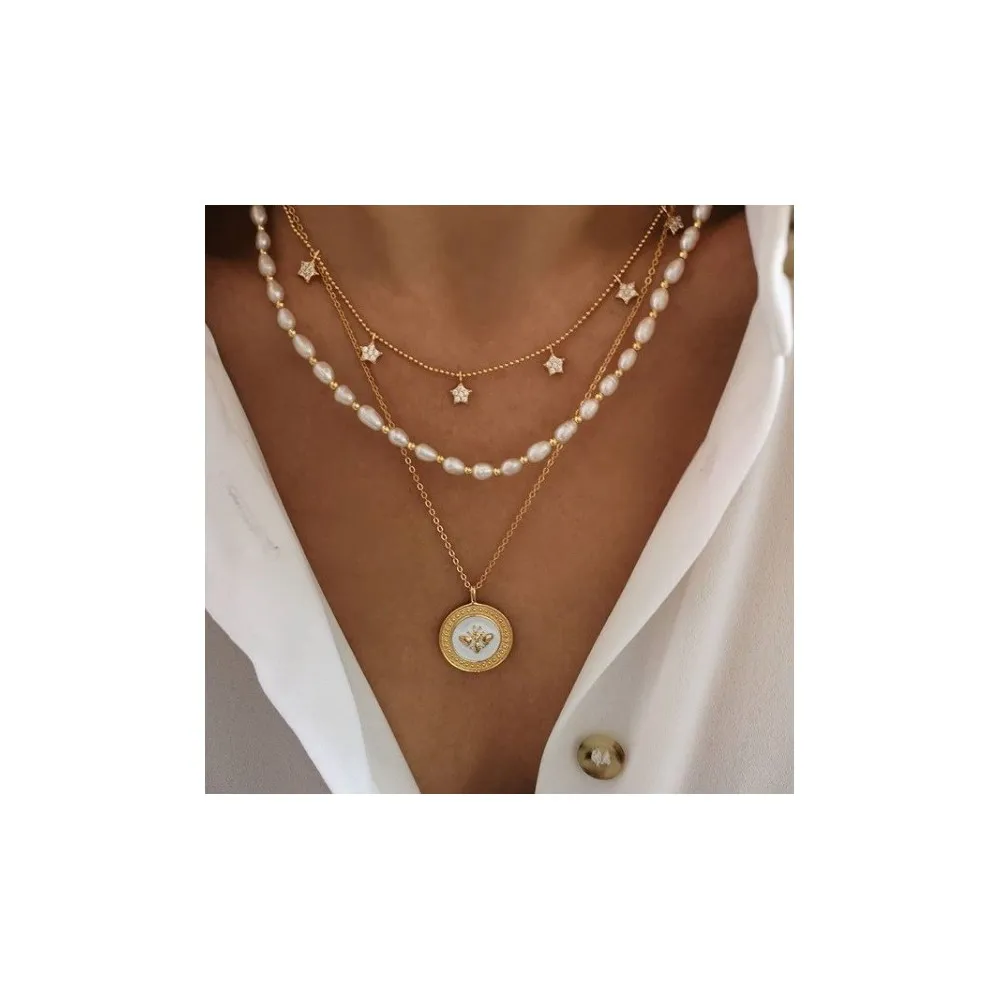 Collar Mini Estrellas Oro