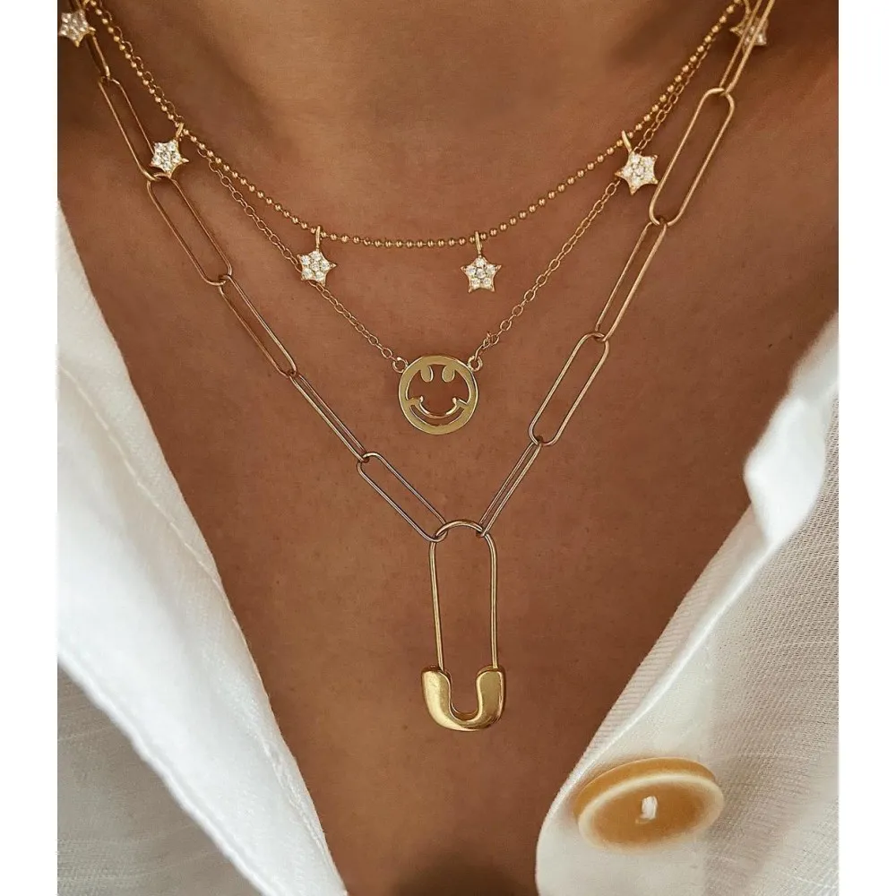 Collar Mini Estrellas Oro