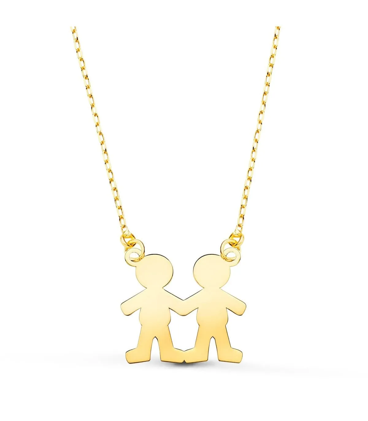 Collier personnalisable silhouette garçons Or 18K