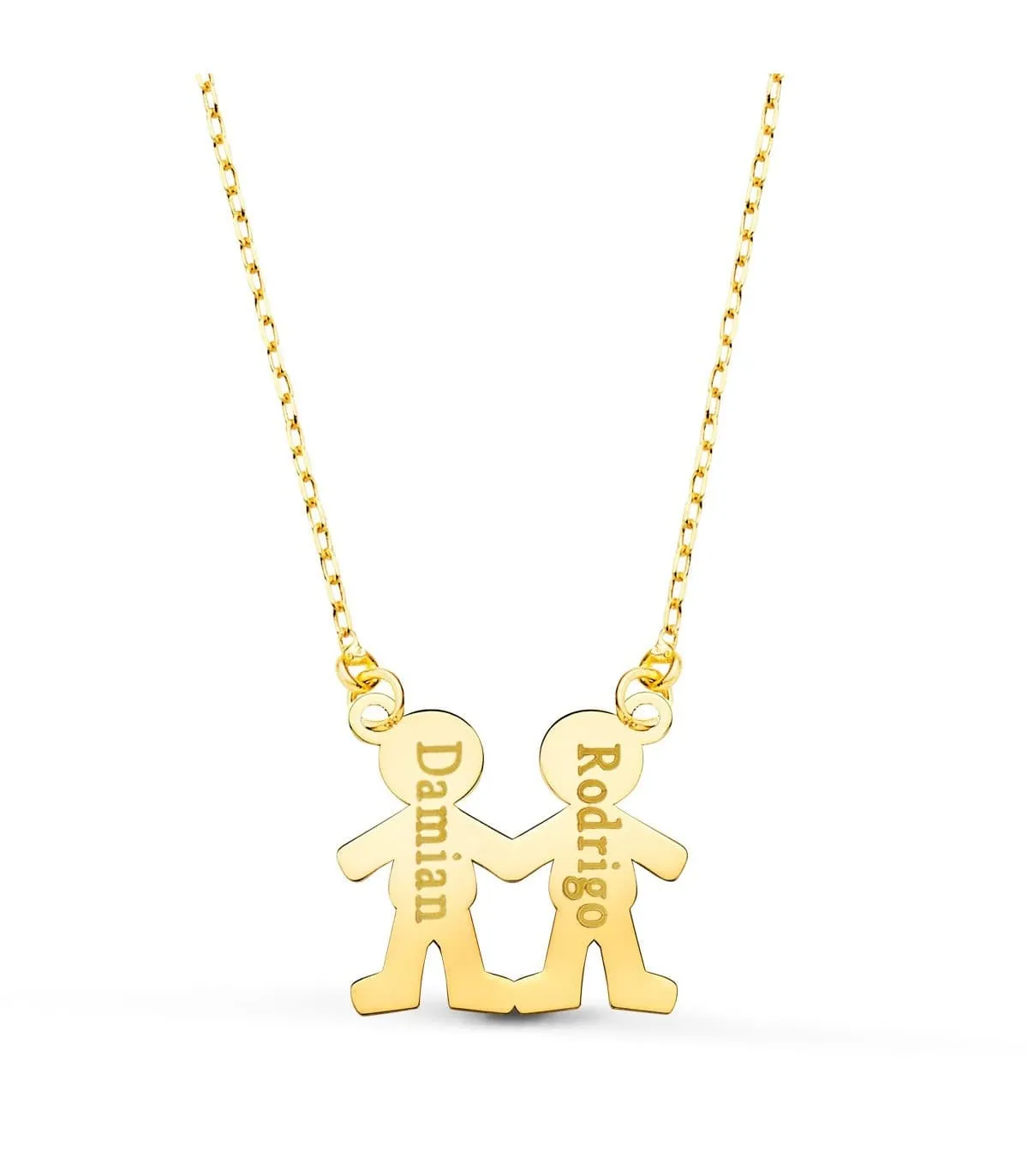 Collier personnalisable silhouette garçons Or 18K