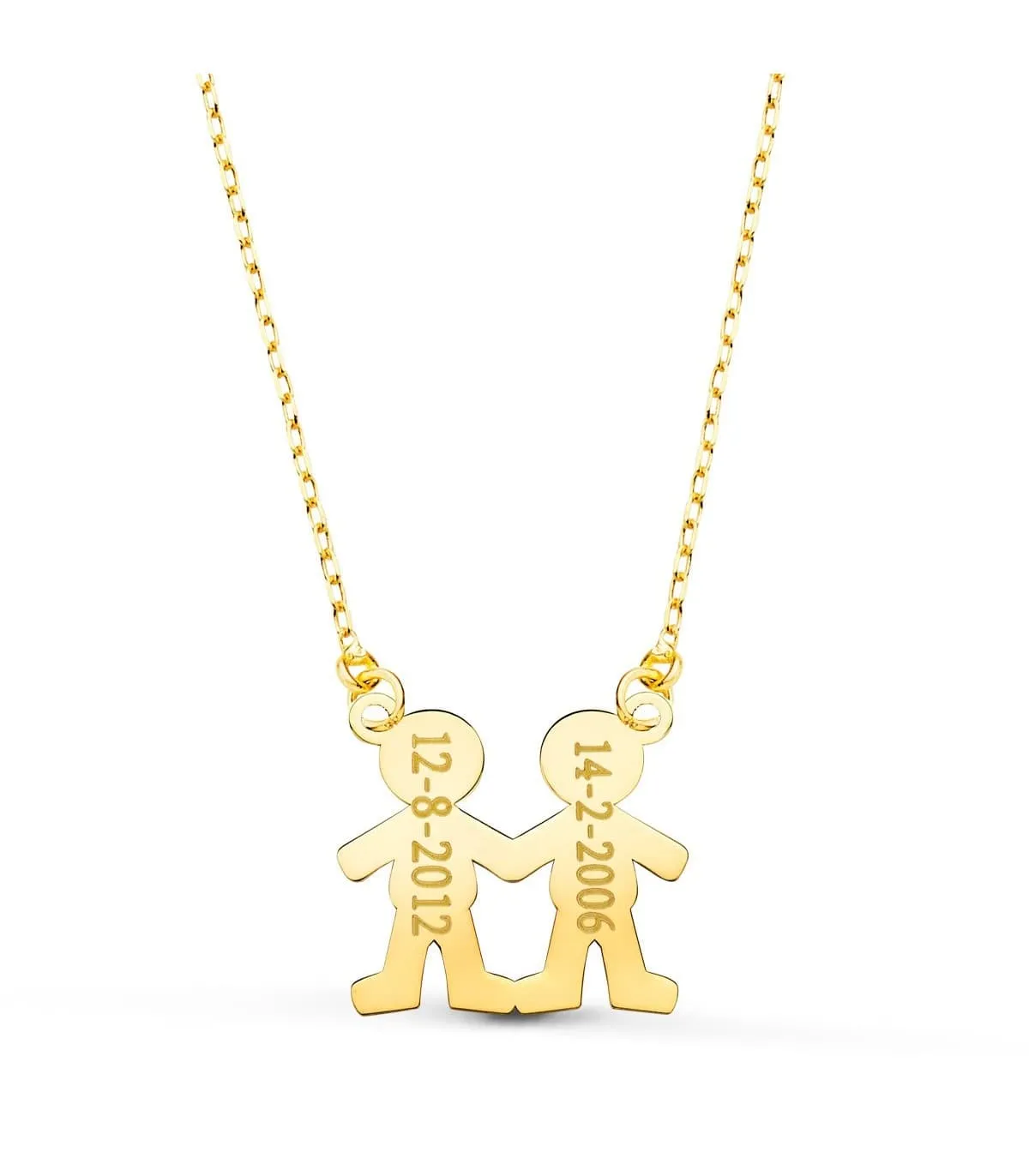 Collier personnalisable silhouette garçons Or 18K