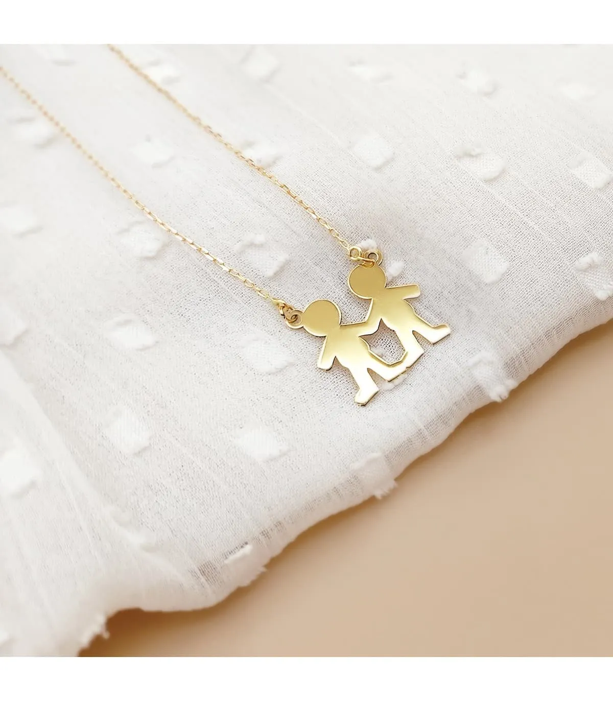Collier personnalisable silhouette garçons Or 18K