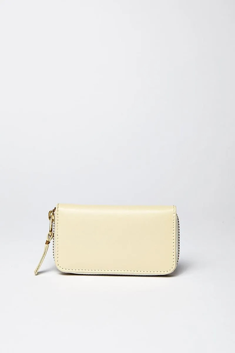 COMME DES GARÇONS WALLET CARTERA MINI CON CREMALLERA ECRU