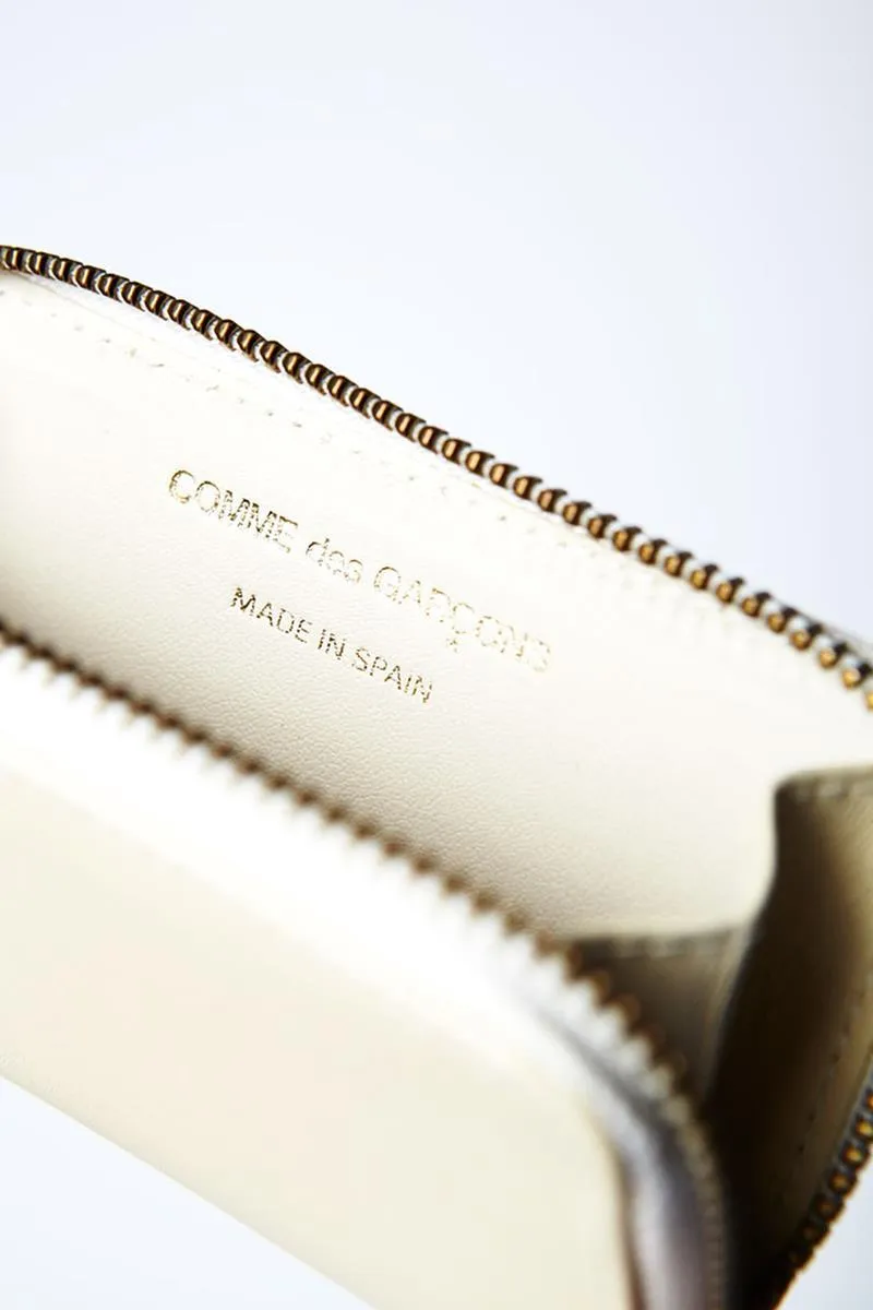 COMME DES GARÇONS WALLET CARTERA MINI CON CREMALLERA ECRU