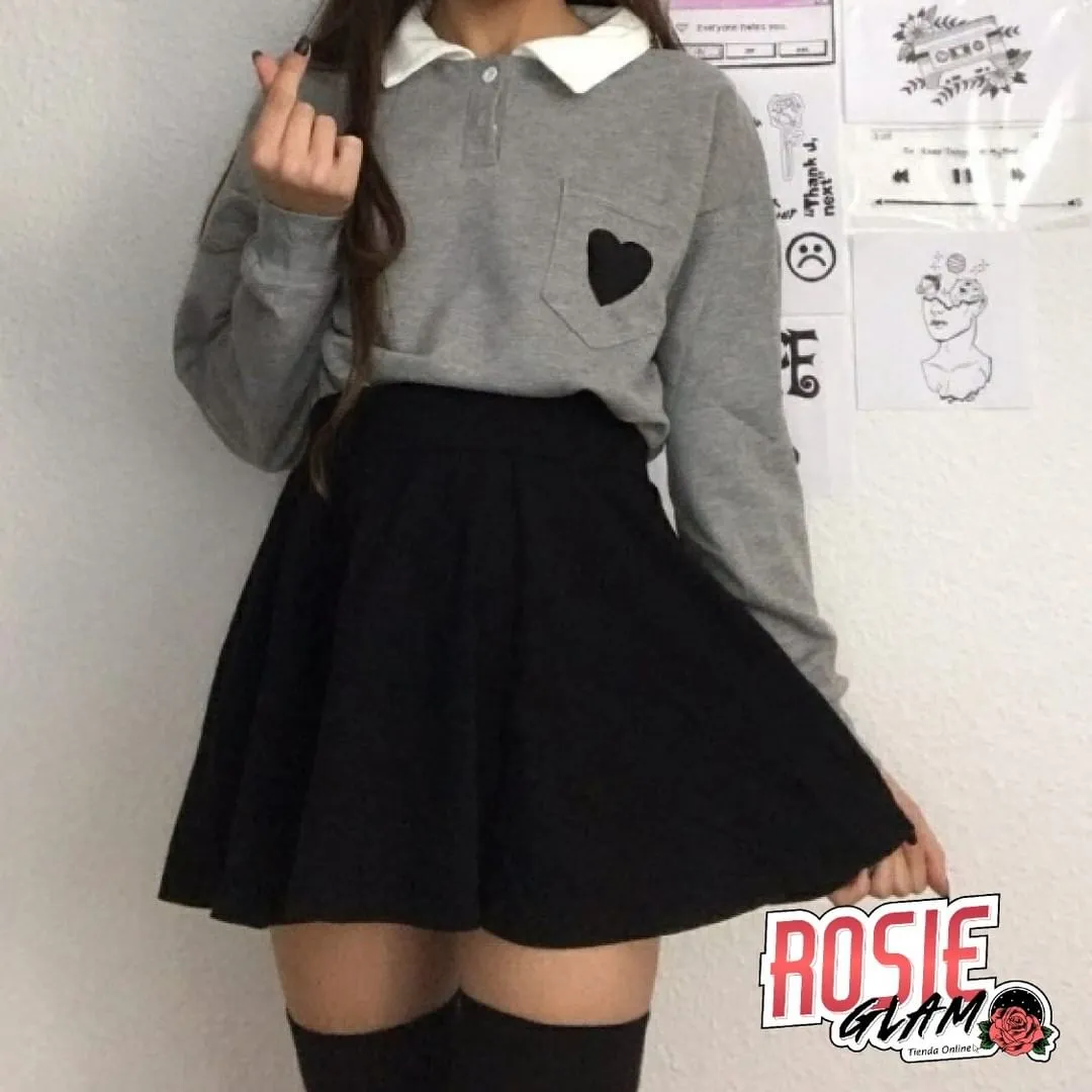 CONJUNTO CORAZON NEGRO  ROSIEGLAM