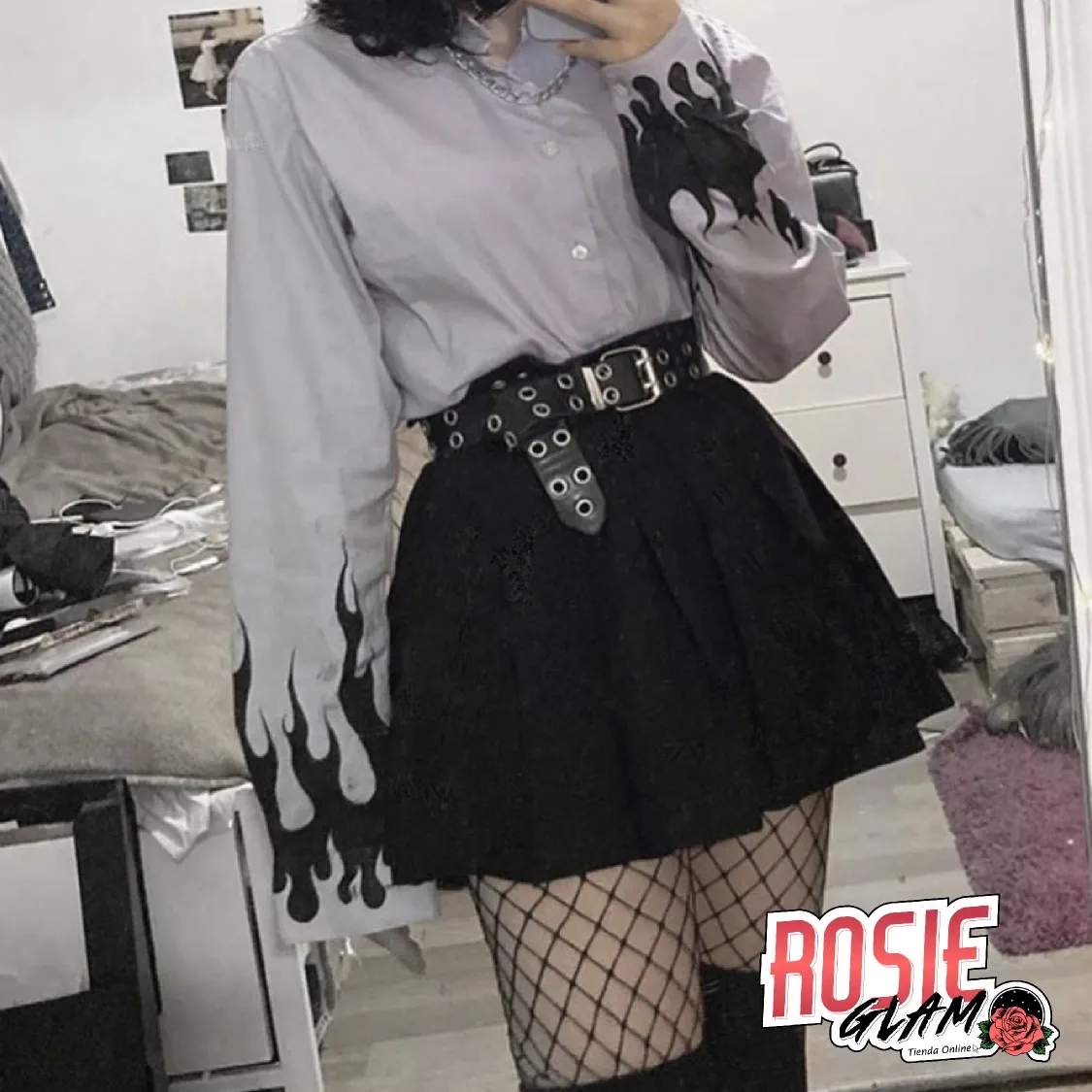 CONJUNTO LLAMAS NEGRAS  ROSIEGLAM