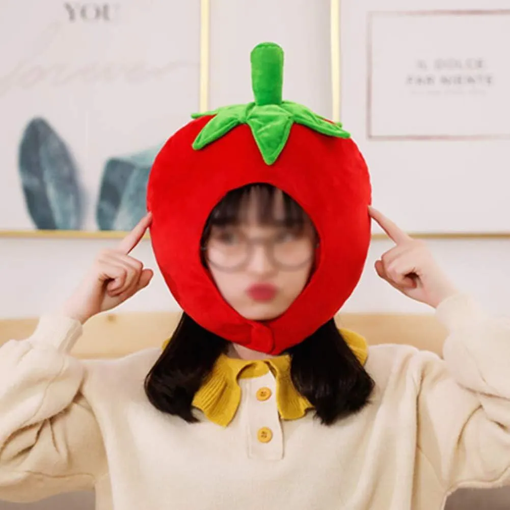 Cute Plush Hat Funny Novelty Stuffed Animal Fruit Hat Mask Hat Photo Prop Dress Up Hat Character